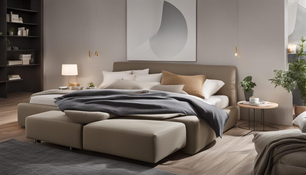 moderner Matratzentopper auf Bett