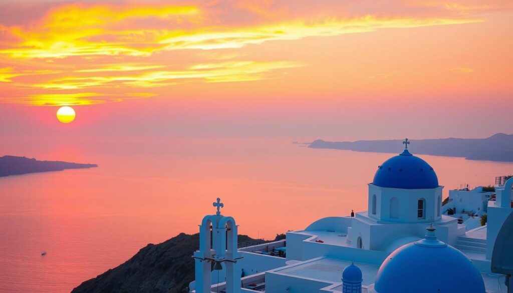 Romantische Sonnenuntergänge in Santorini